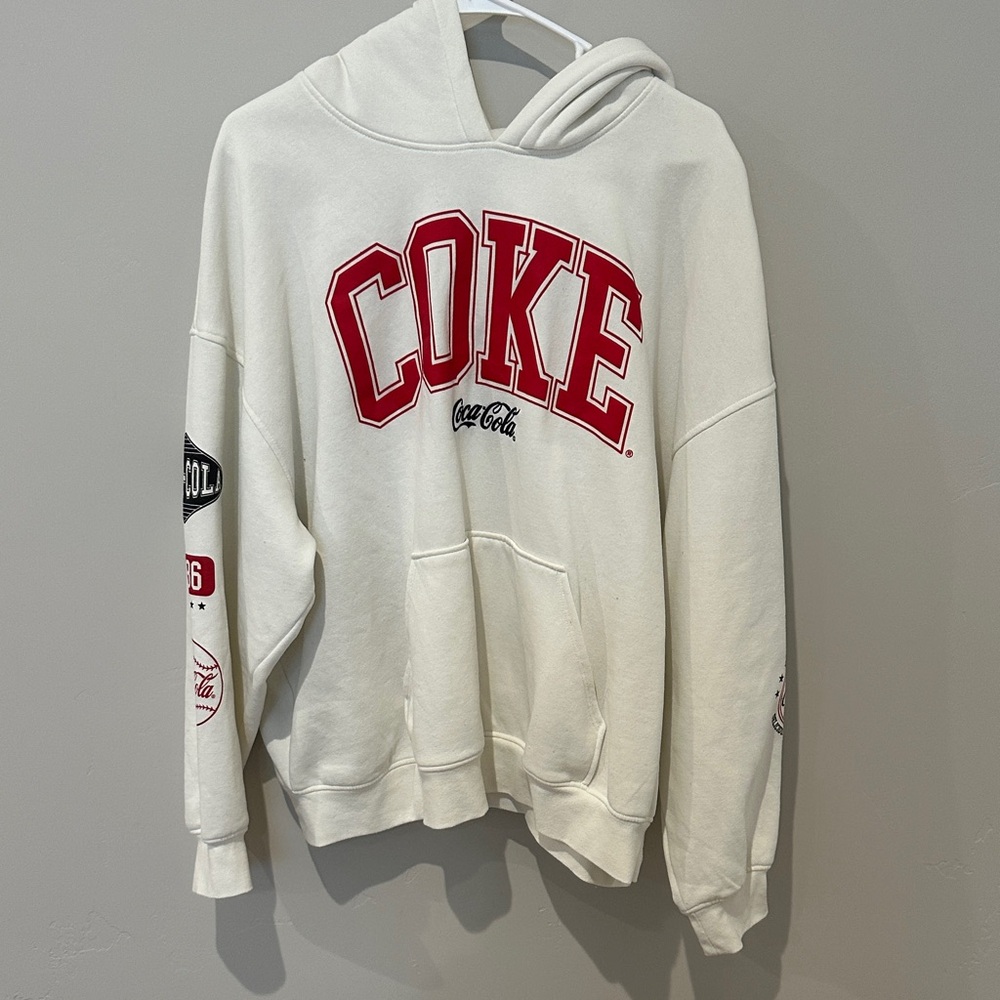 Coca Cola White Hoodie with Red Accents